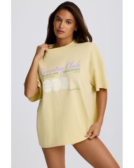 BO+TEE Yellow Oversized Graphic T-Shirt