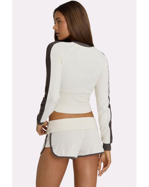BO+TEE White Terry Zip-Up Jacket