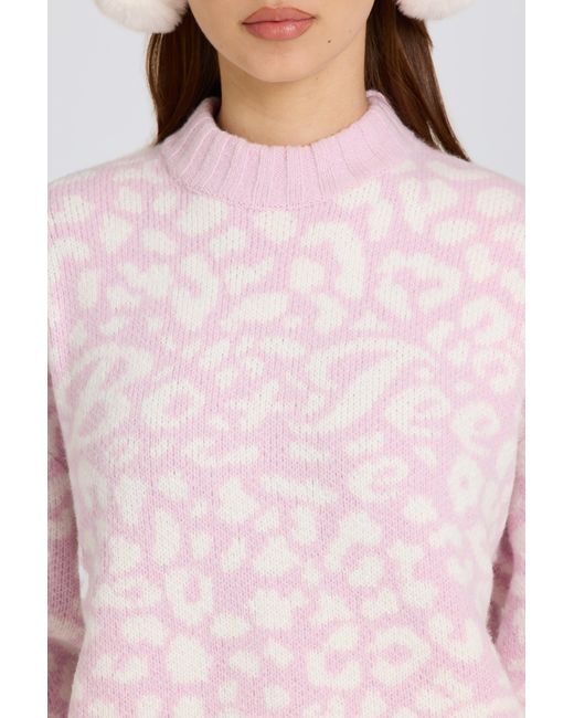 BO+TEE Pink Jacquard-Knit Oversized Jumper