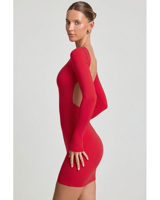 Oh Polly Red Open-Back Bodycon Mini Dress