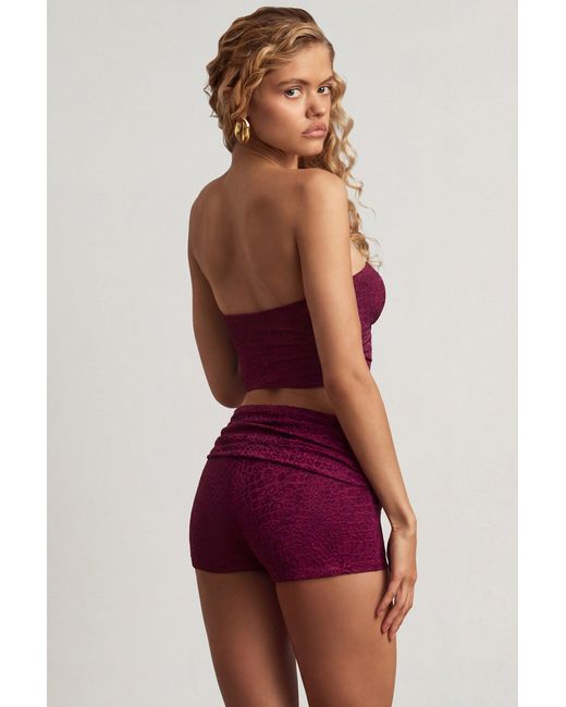 Oh Polly Purple Mid-Rise Shorts