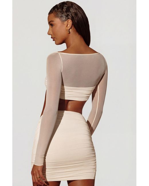 Oh Polly White Asymmetric Draped Mini Skirt