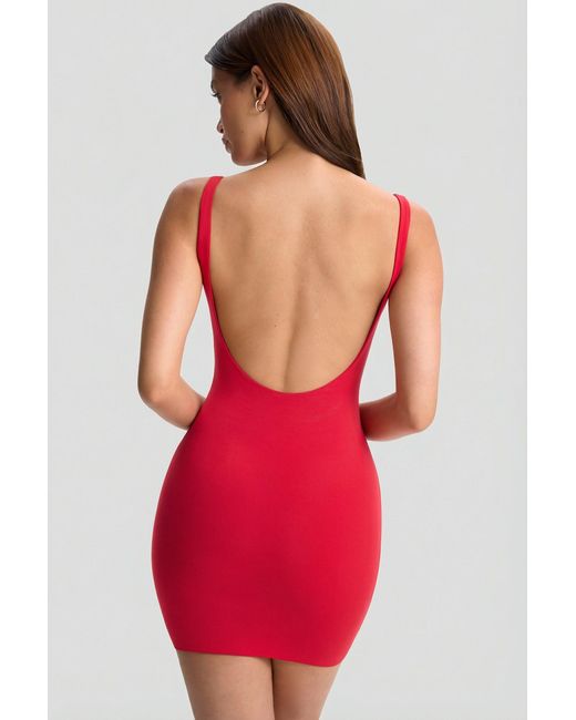 Oh Polly Red Low-Back Bodycon Mini Dress