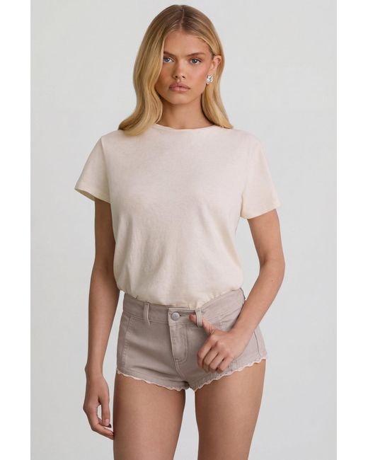 Oh Polly White Low-Rise Hot Pants