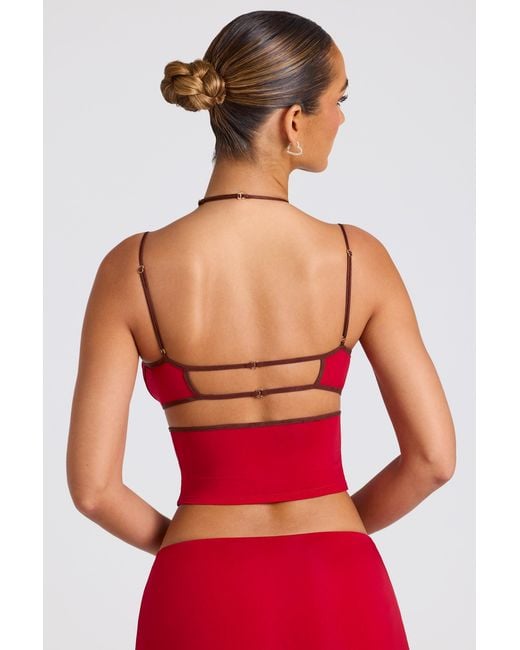 Oh Polly Red Contrast Binding Cami Top
