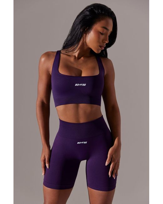 BO+TEE Purple High Waist Super Sculpt Biker Shorts