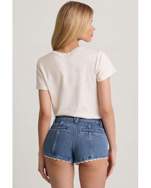 Oh Polly Blue Low-Rise Hot Pants