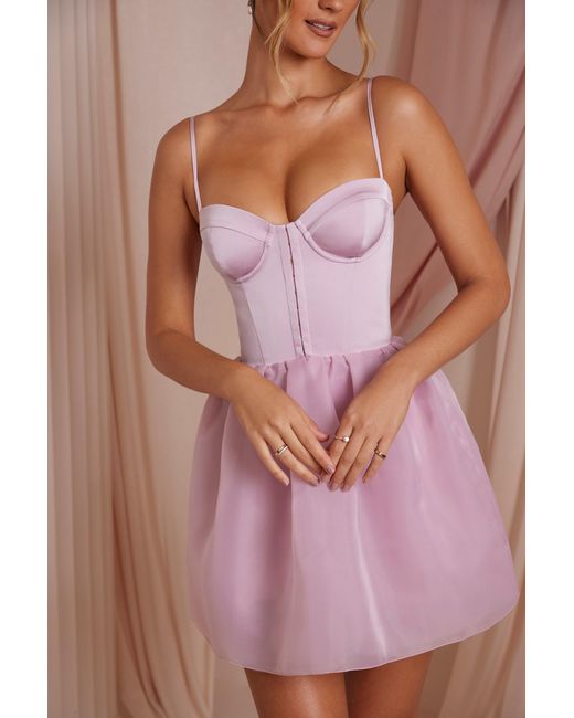 Oh Polly Pink Tulle Skirt Corset Mini Dress