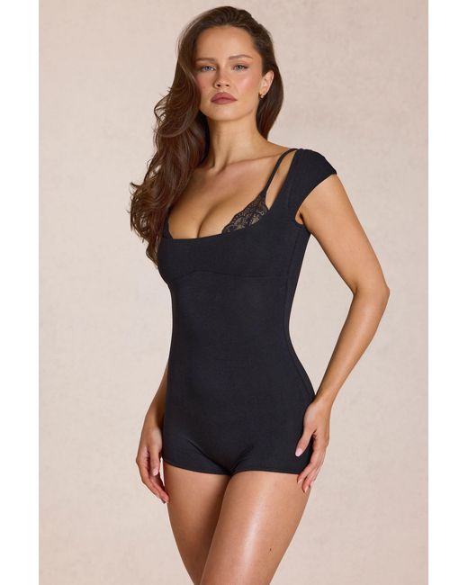 Oh Polly Black Modal Playsuit