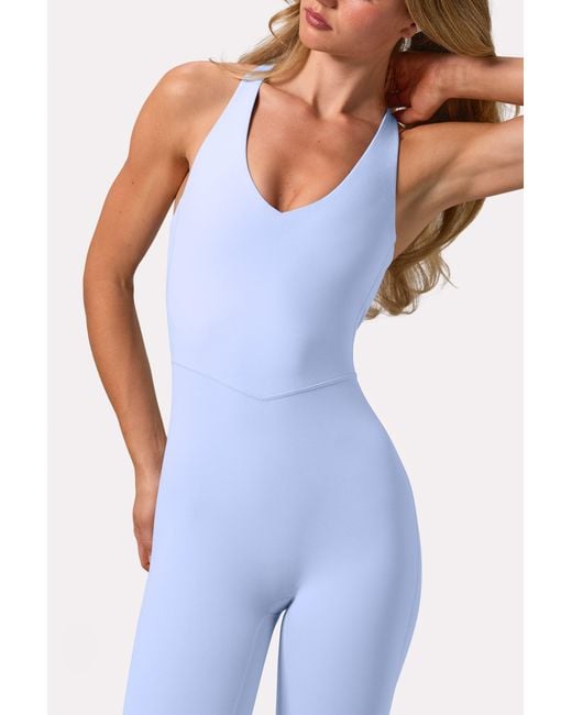 BO+TEE Blue Soft Active Capri Jumpsuit