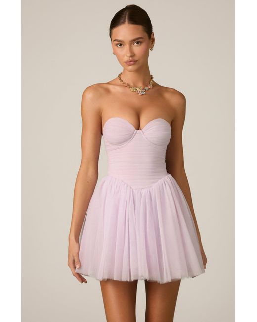 Oh Polly Purple Tulle Corset Mini Dress