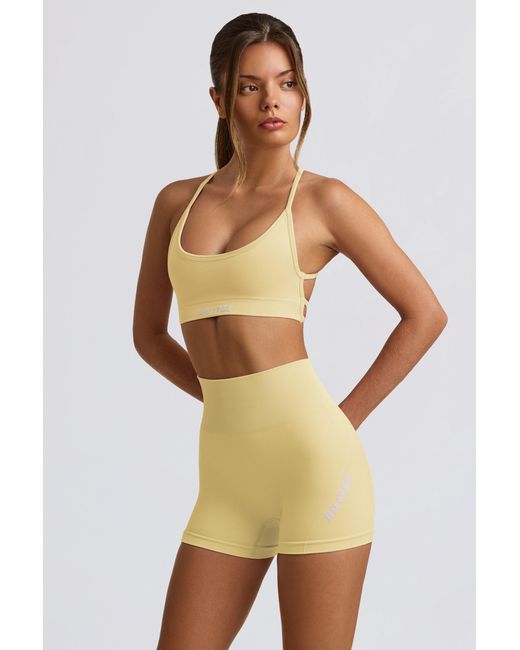 BO+TEE Yellow Super Sculpt Seamless Mini Shorts