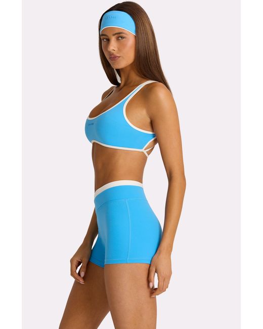 BO+TEE Blue Soft Active Wrap Waist Shorts
