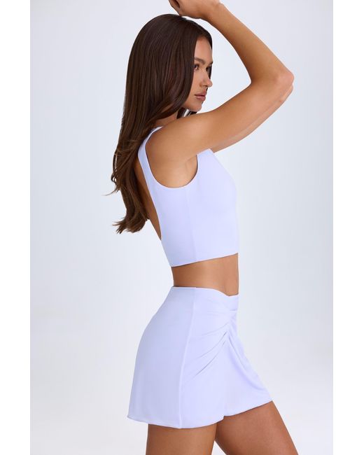 Oh Polly Purple Draped A-Line Mini Skirt