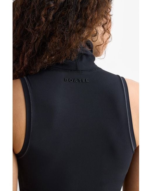 BO+TEE Black Soft Active Turtleneck Tank Top
