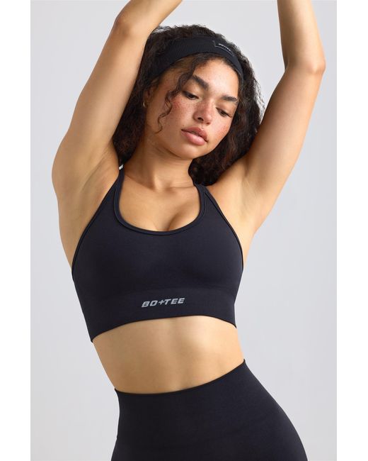 BO+TEE Black Strappy Define Luxe Sports Bra