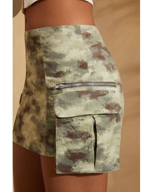 Oh Polly Multicolor A-Line Cargo Mini Skirt