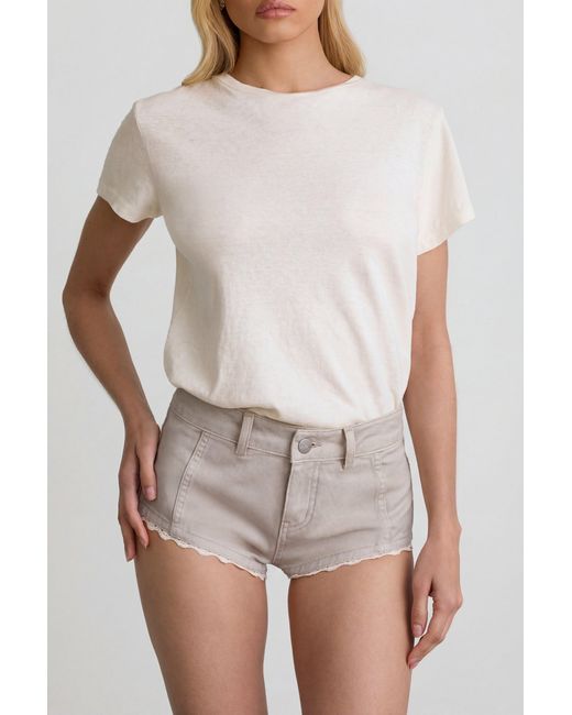 Oh Polly White Low-Rise Hot Pants