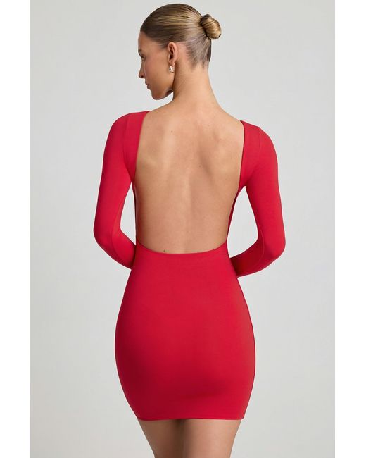 Oh Polly Red Open-Back Bodycon Mini Dress