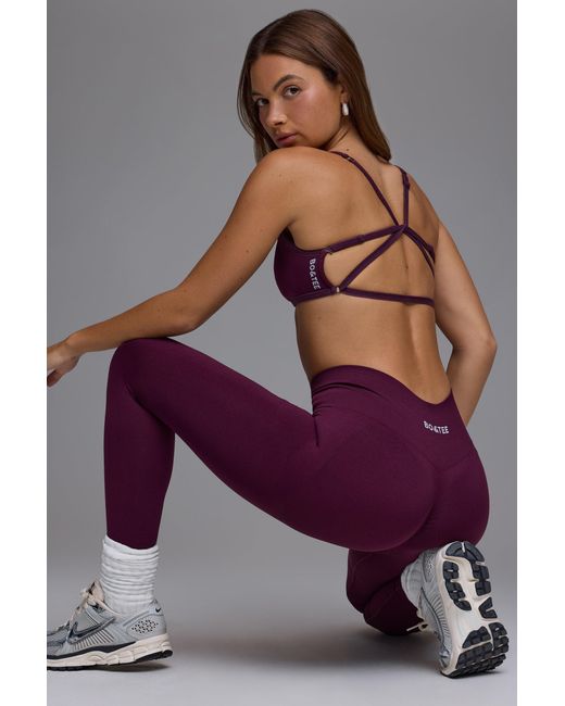 BO+TEE Purple Define Luxe Multiway Open-Back Sports Bra
