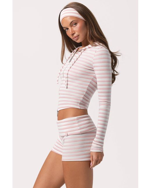 BO+TEE Pink Ribbed Jersey Mini Shorts