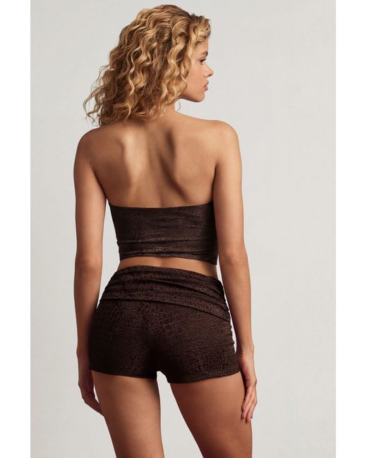 Oh Polly Brown Mid-Rise Shorts