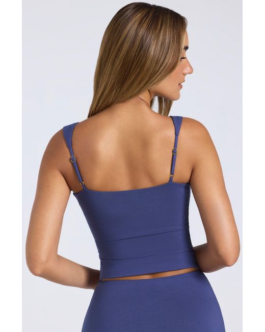 Oh Polly Blue Modal Sweetheart-Neck Top