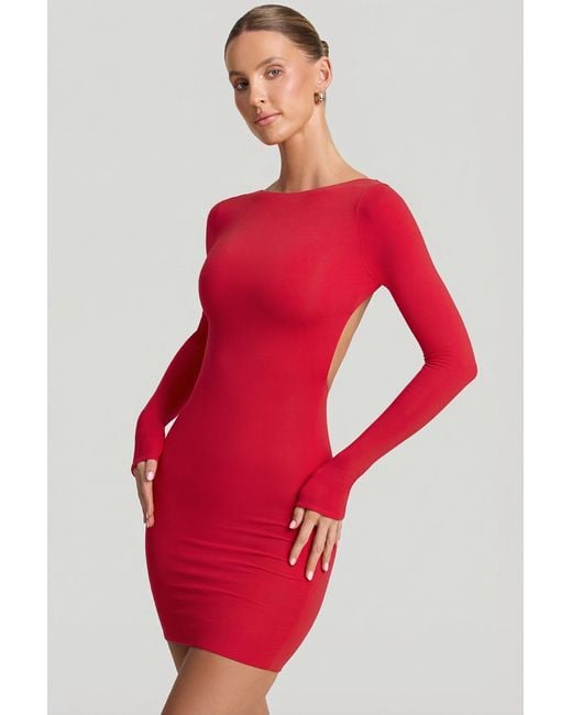 Oh Polly Red Open-Back Bodycon Mini Dress