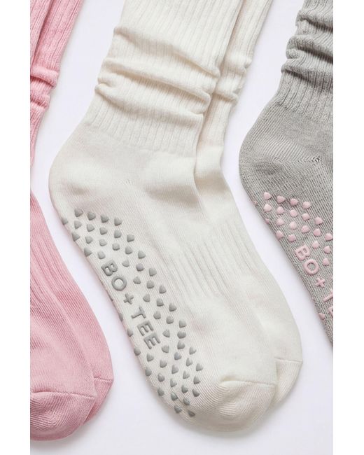 BO+TEE Multicolor Pilates 3-Pack Socks Bundle