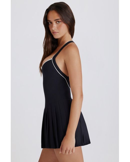 BO+TEE Black Soft Active Crossback Pleated Tennis Dress