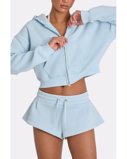 BO+TEE Blue Mid-Rise Mini Shorts