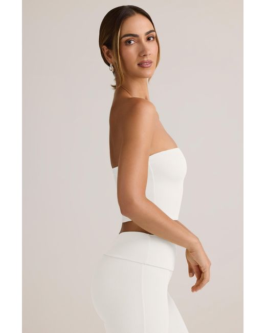 Oh Polly White Modal Strapless Crop Top