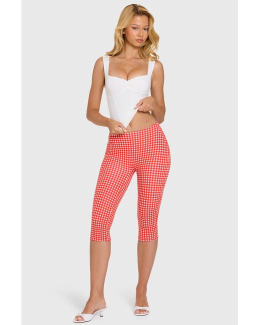 Oh Polly Red Modal Capri Leggings
