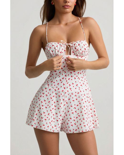 Oh Polly Multicolor Ruched Backless Playsuit