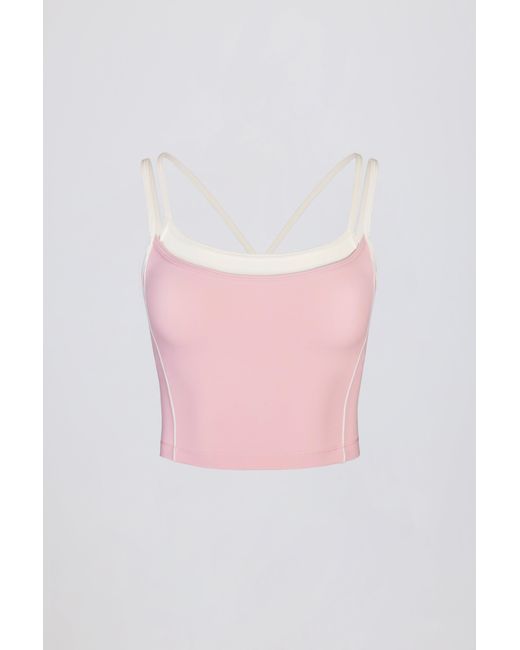 BO+TEE Pink Soft Active Layered Tank Top