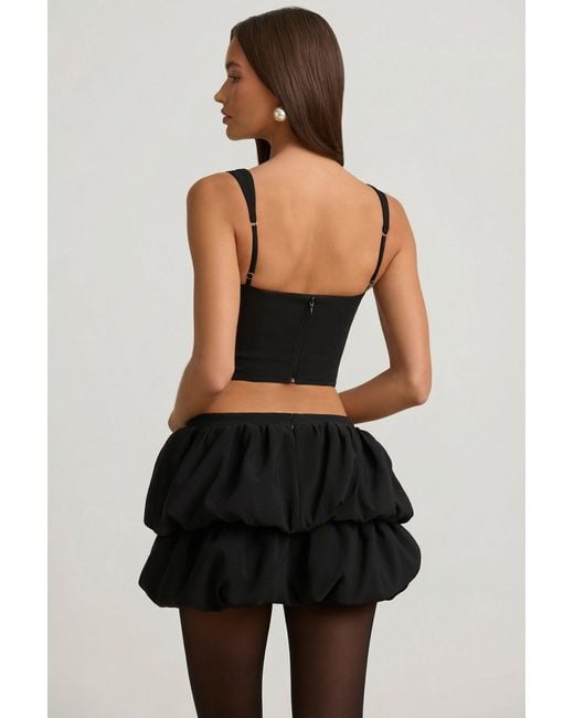 Oh Polly Black Layered Bubble Hem Mid-Rise Mini Skirt
