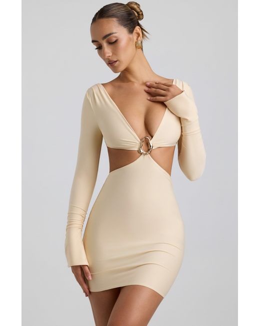 Oh Polly White Cut-Out Hardware Detail Mini Dress