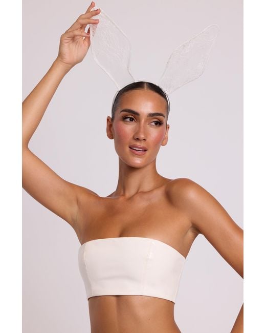 Oh Polly White Vinyl Bandeau Bralette