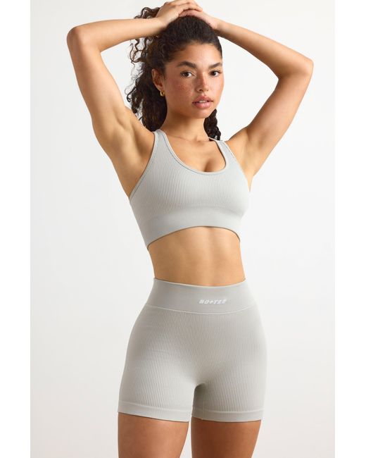 BO+TEE Gray Flexirib Mini Shorts