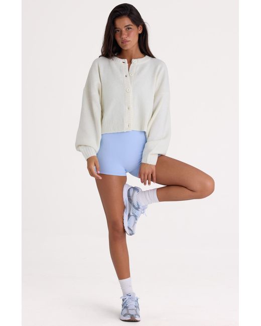 BO+TEE White Knit Cropped Cardigan