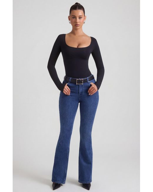 Oh Polly Blue High-Rise Flared Jeans