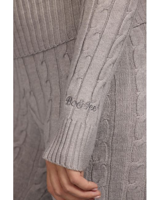 BO+TEE Gray Cable Knit Zip-Up Hoodie