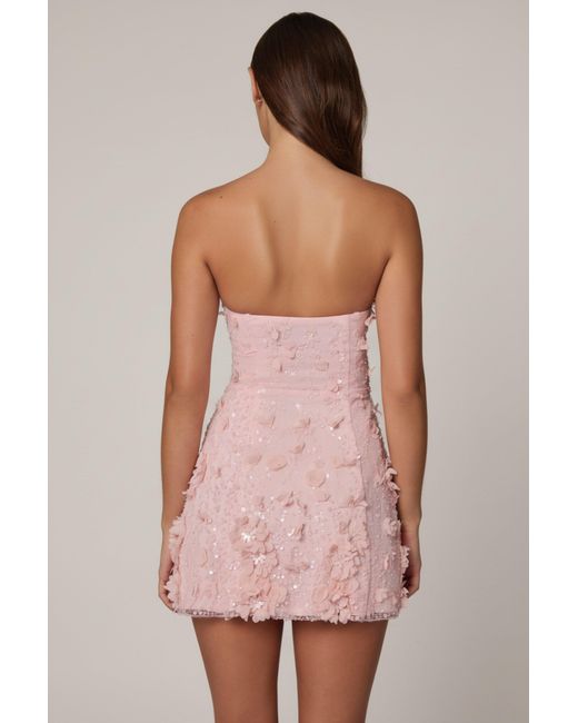 Oh Polly Purple Embellished Bandeau A-Line Mini Dress