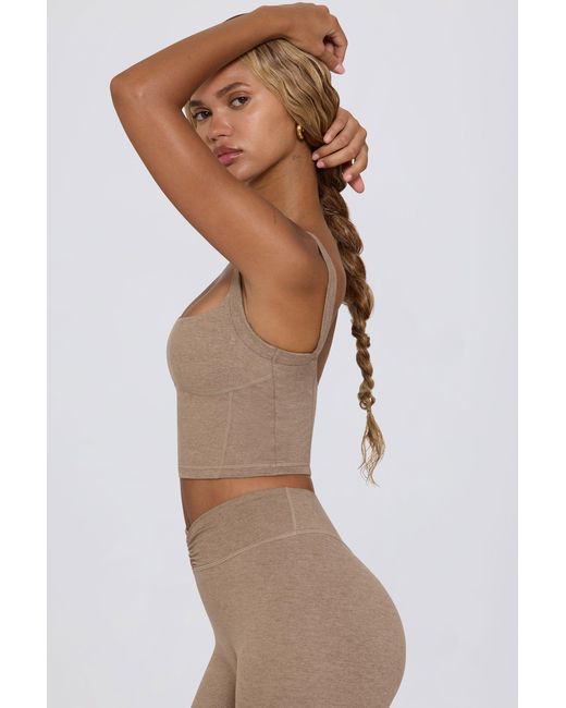 BO+TEE Brown Cropped Tank Top