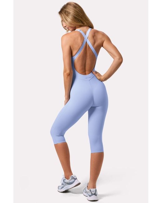 BO+TEE Blue Soft Active Capri Jumpsuit