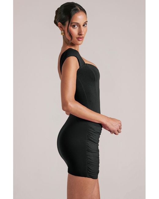Oh Polly Black Sweetheart Neckline Mini Dress