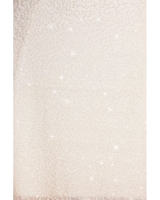 Oh Polly White Embellished Asymmetric Neck A-Line Mini Dress