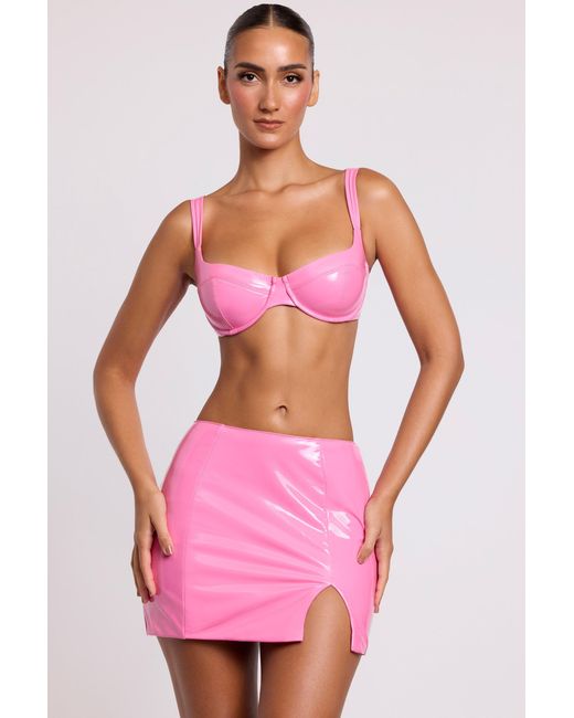 Oh Polly Pink Vinyl Underwired Bralette