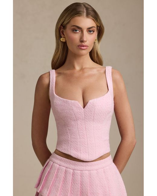 Oh Polly Pink Lace-Up Corset Top