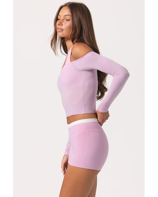 BO+TEE Pink Soft Jersey Off-Shoulder Top